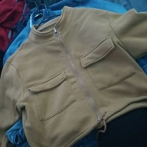 Mustard colored cropped sweater f